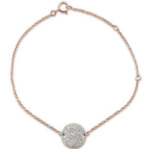 ..17ct 14kt rose gold diamond round micropave brac